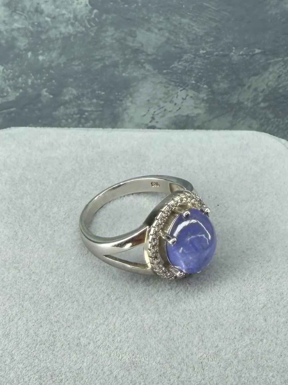 Enchanting 11x9mm Natural Blue Tanzanite 4.5CT Ring 925 Sterling Silver Size 7